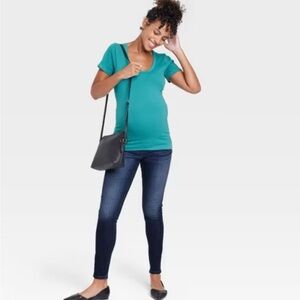 NWT Over The Belly Dark Wash Skinny Maternity Jeans: Isabel Maternity Sz 8